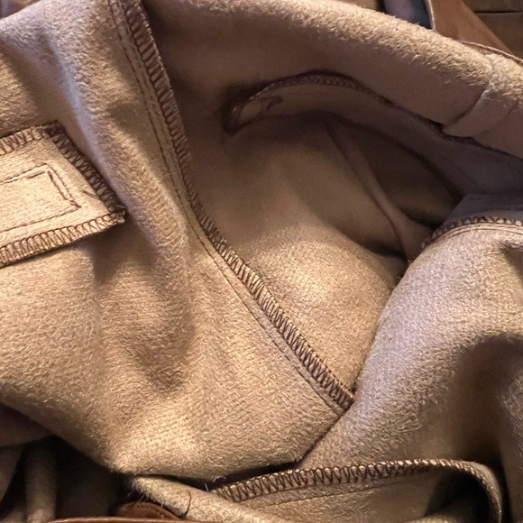 Lucy Paris Faux Leather Paperbag High Waist Ankle Pants Cognac NEW Small - Picture 6 of 7